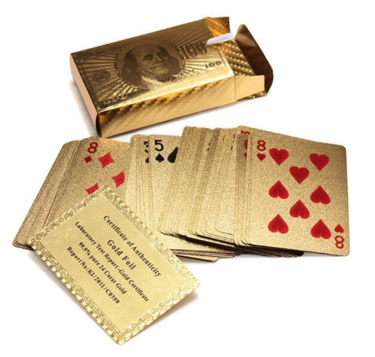 24K GOLD PLASTIC FOIL POKER CARDS 24K