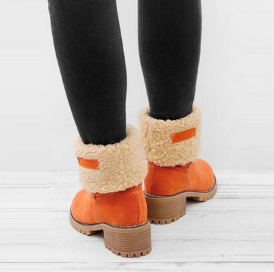 WARM WINTER FUR HEEL BOOTS - ANKLE SNOW BOOTS