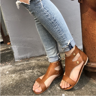 SOFT LEATHER GLADIATOR SANDALS