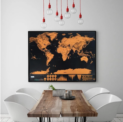 PURSUITS GLOBAL SCRATCH OFF MAP ( DELUXE VERSION ) WITH WALL STICKERS
