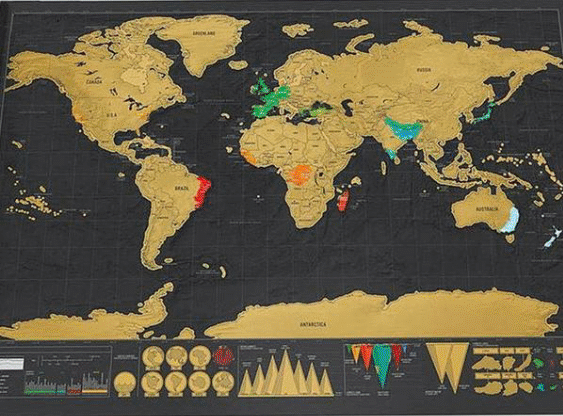 PURSUITS GLOBAL SCRATCH OFF MAP ( DELUXE VERSION ) WITH WALL STICKERS