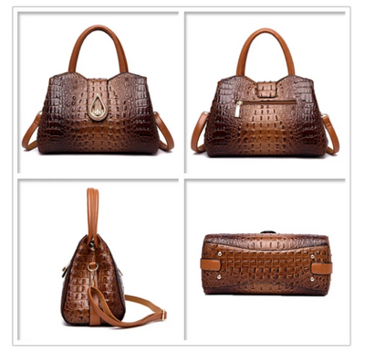 Vintage Fashion Crocodile Genuine Leather Luxury Handbags
