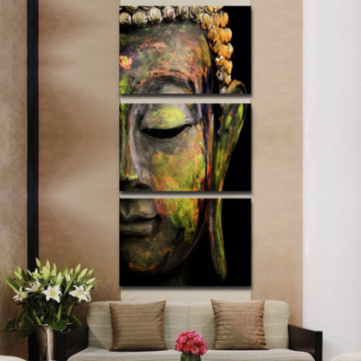 LIMITED EDITION HD Printed 3 Piece Buddha Abstract Canvas