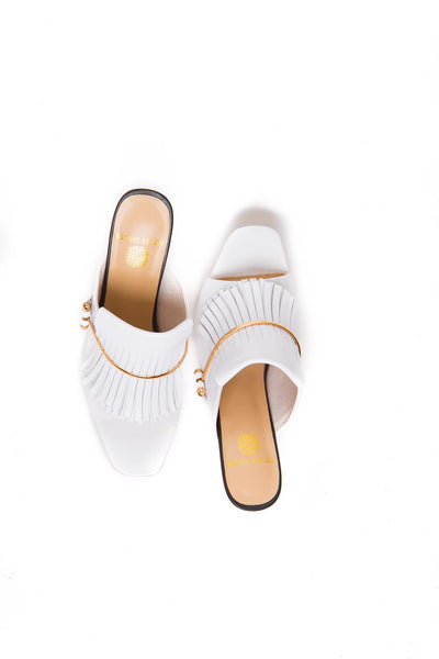 METIS WHITE & GOLD MULES