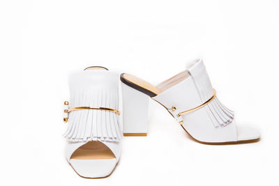 METIS WHITE & GOLD MULES