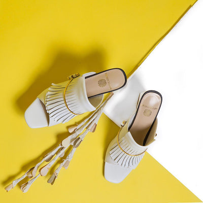 METIS WHITE & GOLD MULES