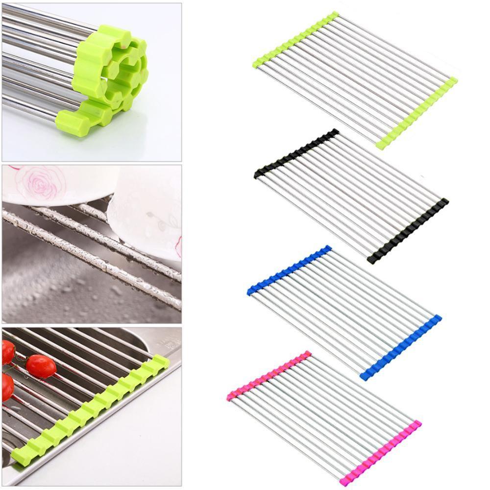 ROLL UP SINK DRYING RACK - Over Sink Fruit Vegetable Drainer
