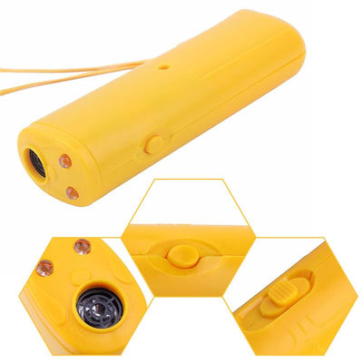 Pet Dog Repeller Anti Bark Dog Training Device 3 in 1 LED Ultrasonic Dog Stop Barking Trainer Without Battery
