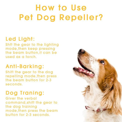 Pet Dog Repeller Anti Bark Dog Training Device 3 in 1 LED Ultrasonic Dog Stop Barking Trainer Without Battery