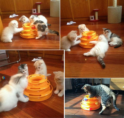 Three Levels pet cat toy Tower Tracks