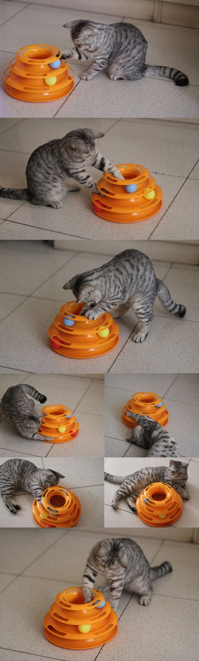 Three Levels pet cat toy Tower Tracks