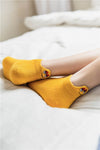 Women Socks Happy Fashion Ankle Funny Socks Women Cotton Embroidered Expression Candy Color 1 Pair