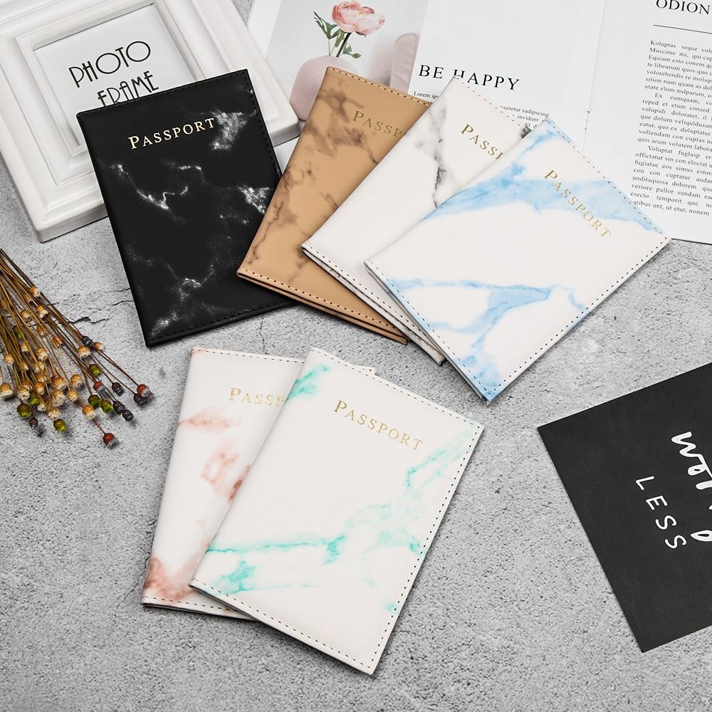 High Quality Waterproof Colorful Marble Style Passport Cover