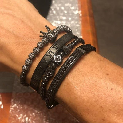 Luxury Roman Royal Crown Charm Bracelet