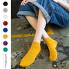 Women Socks Happy Fashion Ankle Funny Socks Women Cotton Embroidered Expression Candy Color 1 Pair