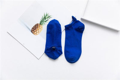 Women Socks Happy Fashion Ankle Funny Socks Women Cotton Embroidered Expression Candy Color 1 Pair