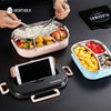 Japanese Kids Lunch Box 304 Stainless Steel Bento Lunch Box With Compartment Smartphone Holder