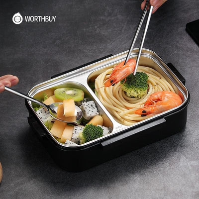 Japanese Kids Lunch Box 304 Stainless Steel Bento Lunch Box With Compartment Smartphone Holder