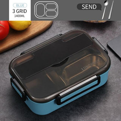 Japanese Kids Lunch Box 304 Stainless Steel Bento Lunch Box With Compartment Smartphone Holder