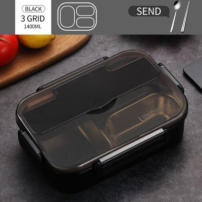 Japanese Kids Lunch Box 304 Stainless Steel Bento Lunch Box With Compartment Smartphone Holder
