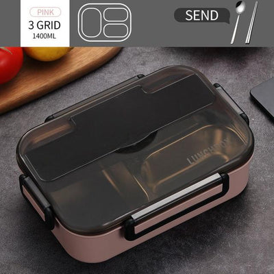 Japanese Kids Lunch Box 304 Stainless Steel Bento Lunch Box With Compartment Smartphone Holder