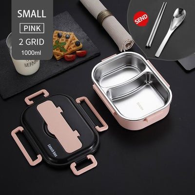 Japanese Kids Lunch Box 304 Stainless Steel Bento Lunch Box With Compartment Smartphone Holder
