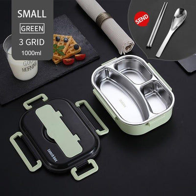 Japanese Kids Lunch Box 304 Stainless Steel Bento Lunch Box With Compartment Smartphone Holder