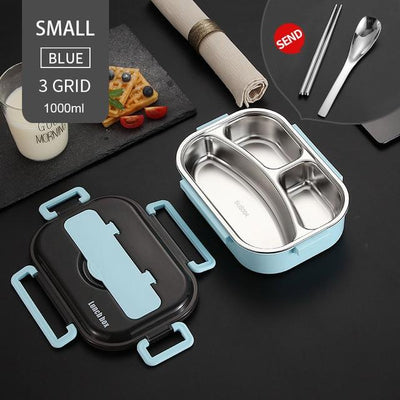 Japanese Kids Lunch Box 304 Stainless Steel Bento Lunch Box With Compartment Smartphone Holder