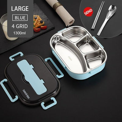 Japanese Kids Lunch Box 304 Stainless Steel Bento Lunch Box With Compartment Smartphone Holder