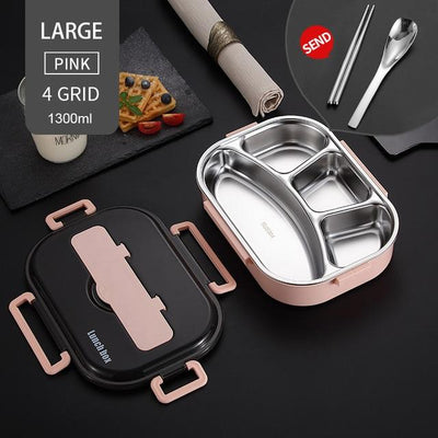 Japanese Kids Lunch Box 304 Stainless Steel Bento Lunch Box With Compartment Smartphone Holder
