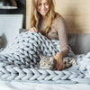Handmade Wool Chunky Knitted Throw Blanket