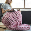 Handmade Wool Chunky Knitted Throw Blanket