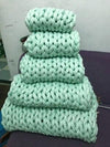 Handmade Wool Chunky Knitted Throw Blanket