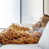 Handmade Wool Chunky Knitted Throw Blanket