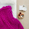 Handmade Wool Chunky Knitted Throw Blanket
