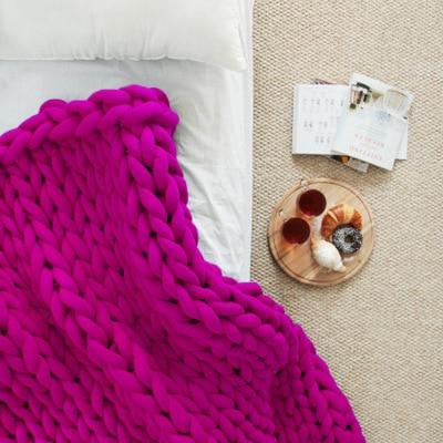 Handmade Wool Chunky Knitted Throw Blanket