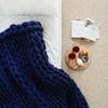 Handmade Wool Chunky Knitted Throw Blanket