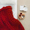Handmade Wool Chunky Knitted Throw Blanket