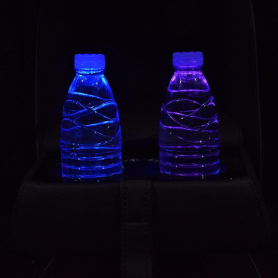 2 LED Car Logo Cup Holder