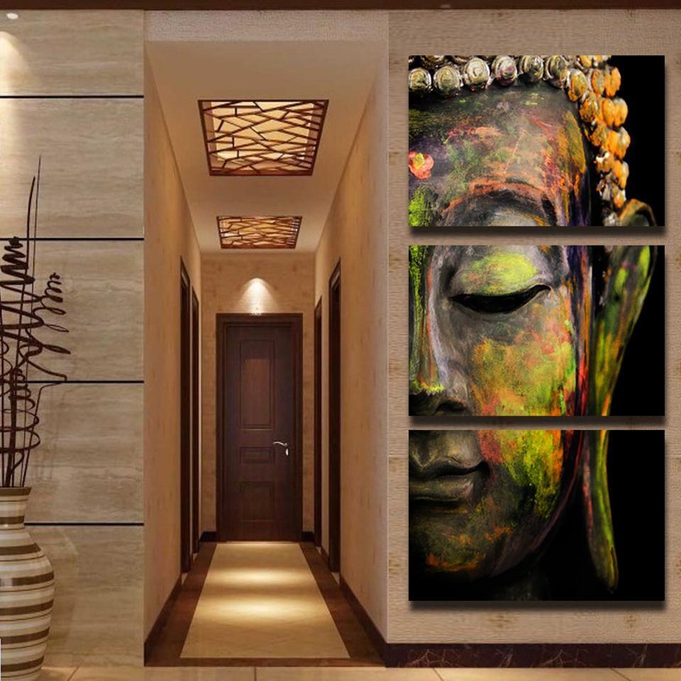 LIMITED EDITION HD Printed 3 Piece Buddha Abstract Canvas