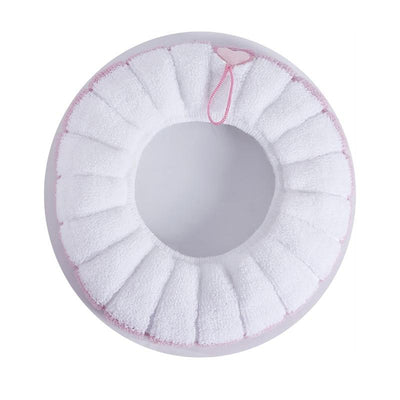 Plush Toilet Seat Cover Pad with Handle Soft Warm Washable Home Decoration Winter