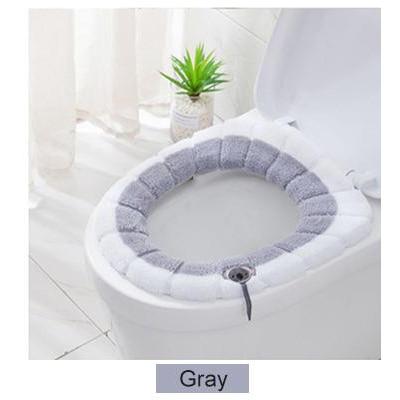 Plush Toilet Seat Cover Pad with Handle Soft Warm Washable Home Decoration Winter