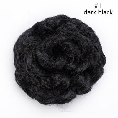 Synthetic Curly Hair Big Bun Drawstring Clip In Donuts Chignon Hair Extension