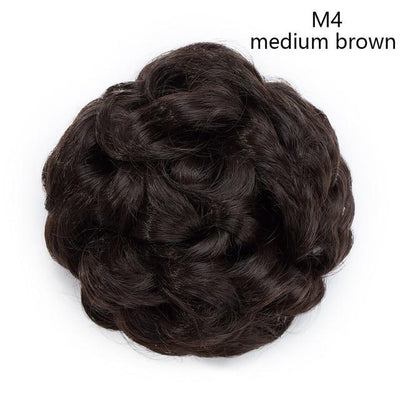 Synthetic Curly Hair Big Bun Drawstring Clip In Donuts Chignon Hair Extension