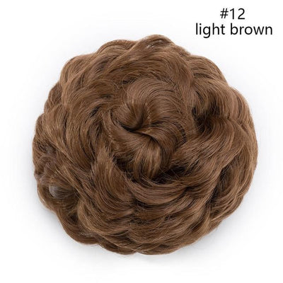 Synthetic Curly Hair Big Bun Drawstring Clip In Donuts Chignon Hair Extension