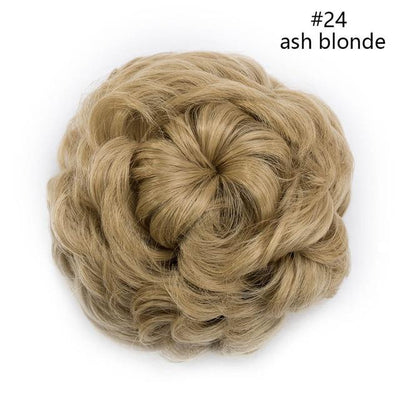 Synthetic Curly Hair Big Bun Drawstring Clip In Donuts Chignon Hair Extension