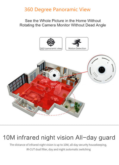 360 DEGREE PANORAMIC CCTV CAMERA WITH NIGHT VISION
