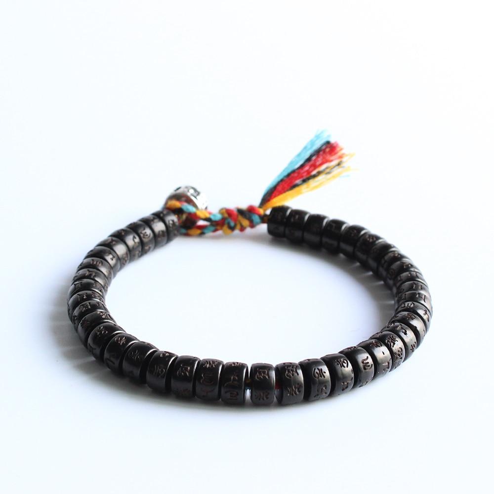 Tibetan Buddhist Hand Braided Cotton Thread Lucky Knots Bracelet Natural Coconut Shell Beads