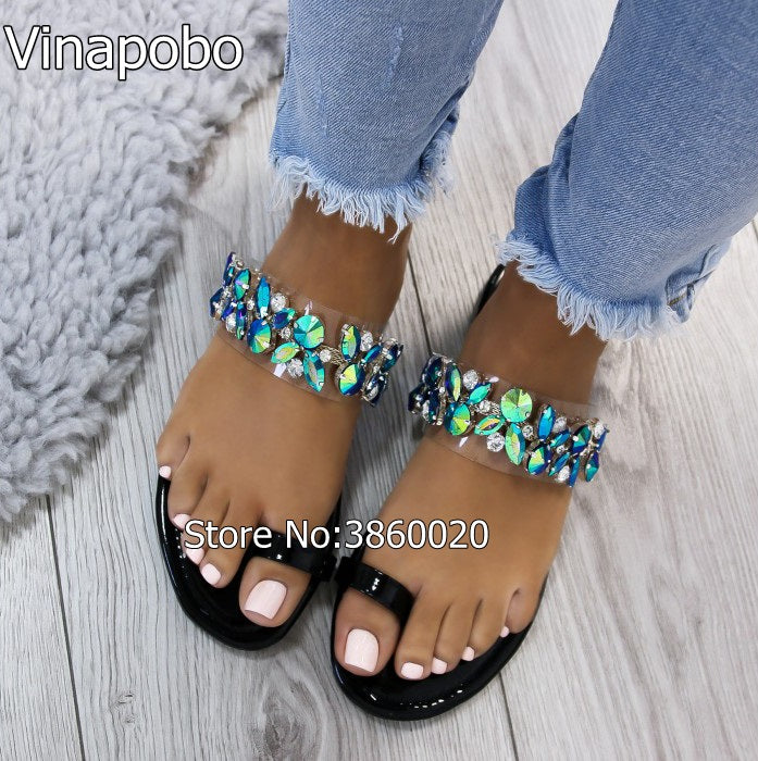 Bling Brand Slipper Flat Casual Shoes Slip On Sl