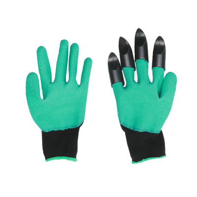 GARDEN GENIE EASY GARDENING GLOVES WITH PLASTIC CLAWS.